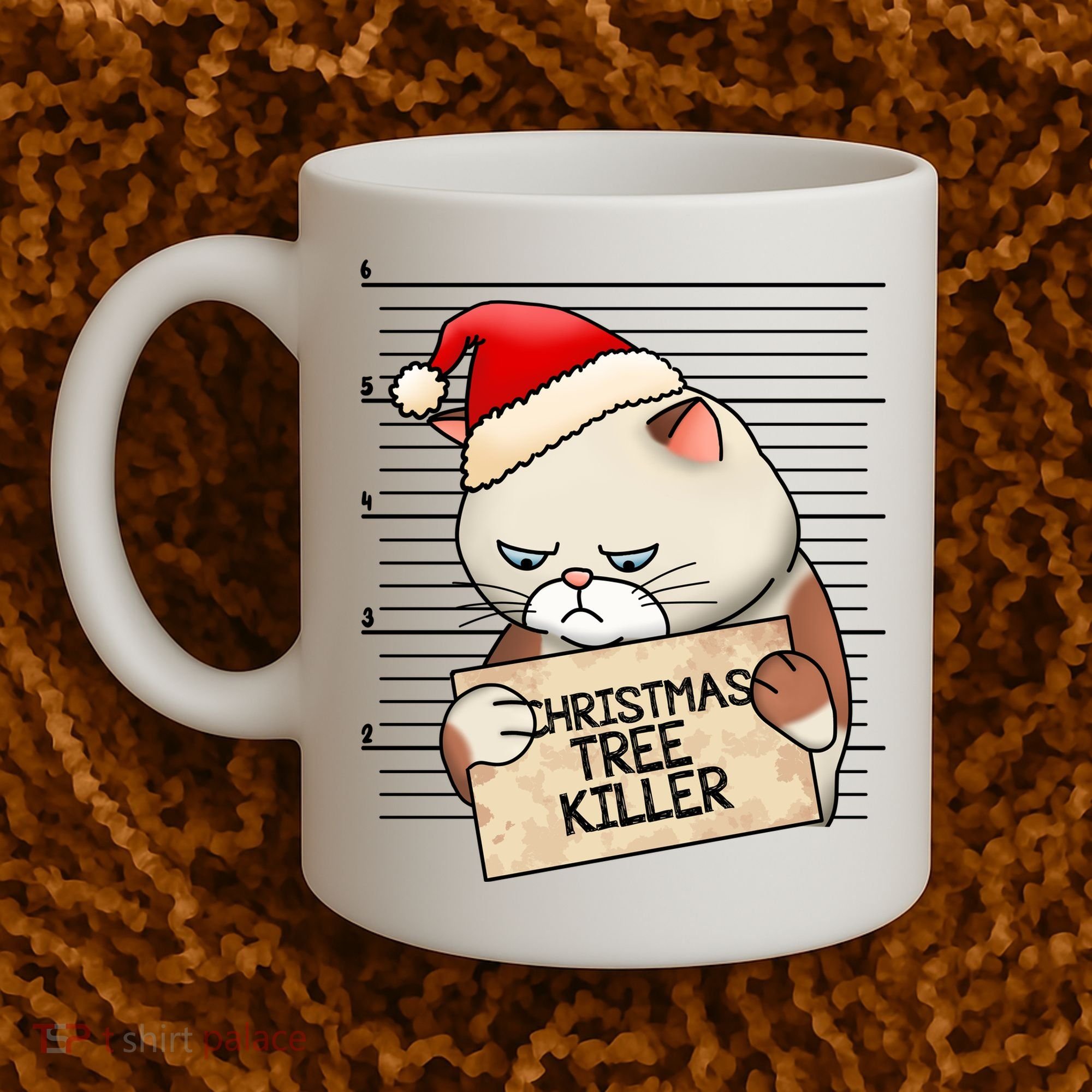 Naughty Christmas Tree Cat Gift Coffee Mug