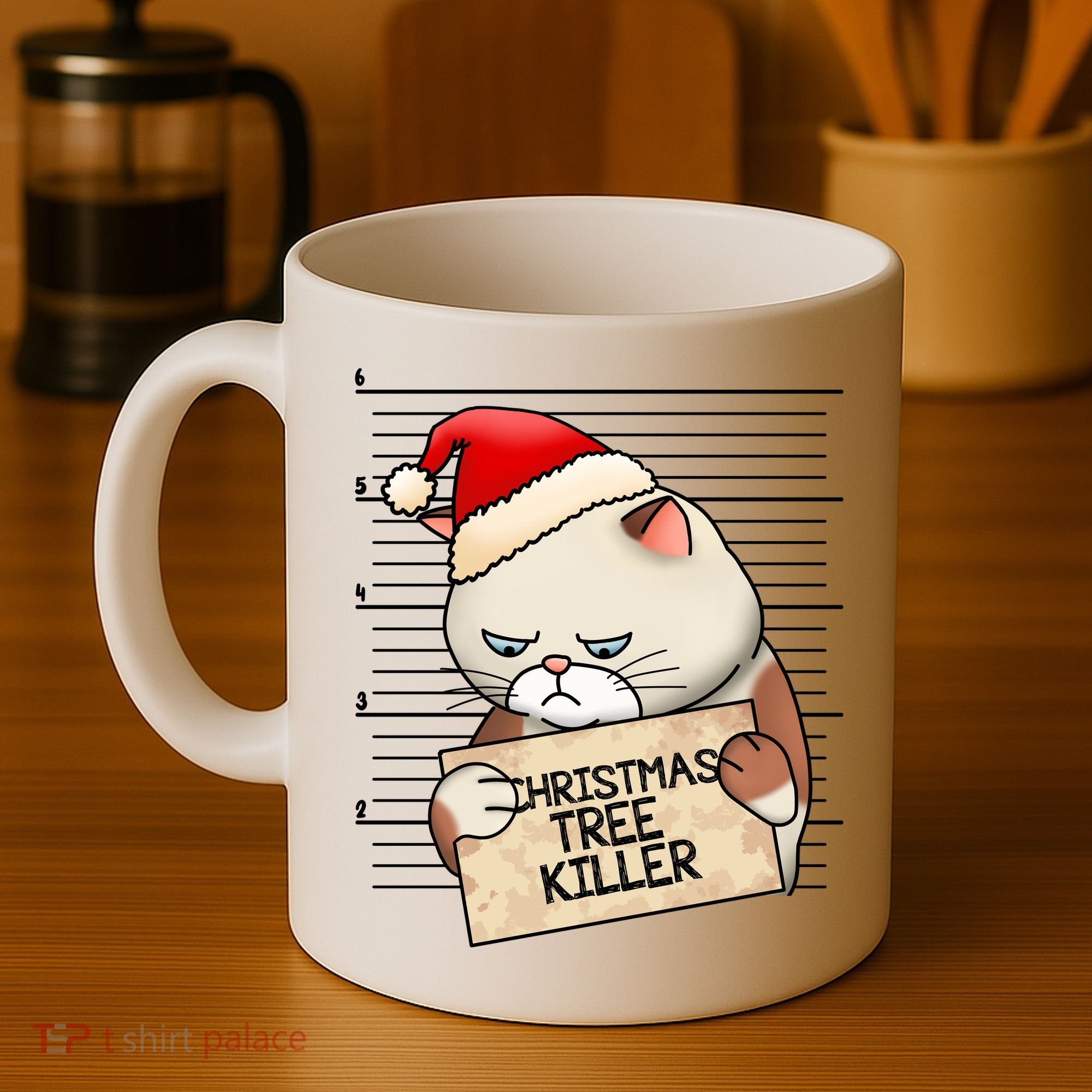 Naughty Christmas Tree Cat Gift Coffee Mug