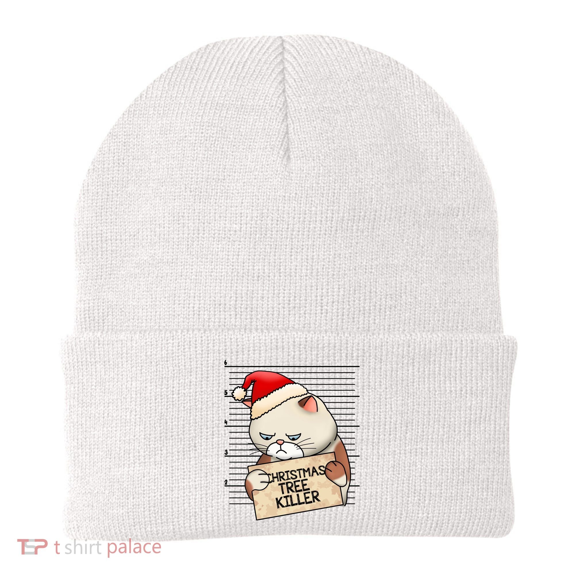 Naughty Christmas Tree Cat Gift Beanie