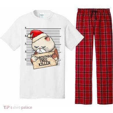 Naughty Christmas Tree Cat Gift Pajama Set