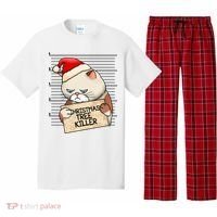 Naughty Christmas Tree Cat Gift Pajama Set thumb 0