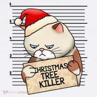 Naughty Christmas Tree Cat Gift Women's Hoodie thumb 2