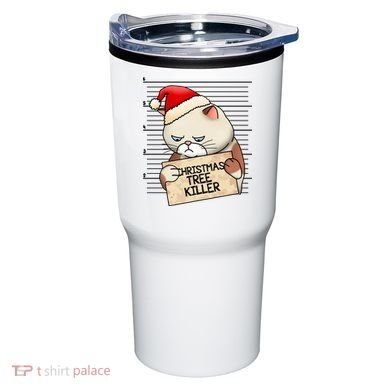 Naughty Christmas Tree Cat Gift Tumbler