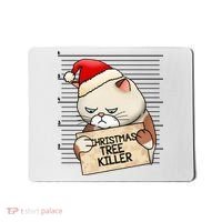 Naughty Christmas Tree Cat Gift Mousepad thumb 0