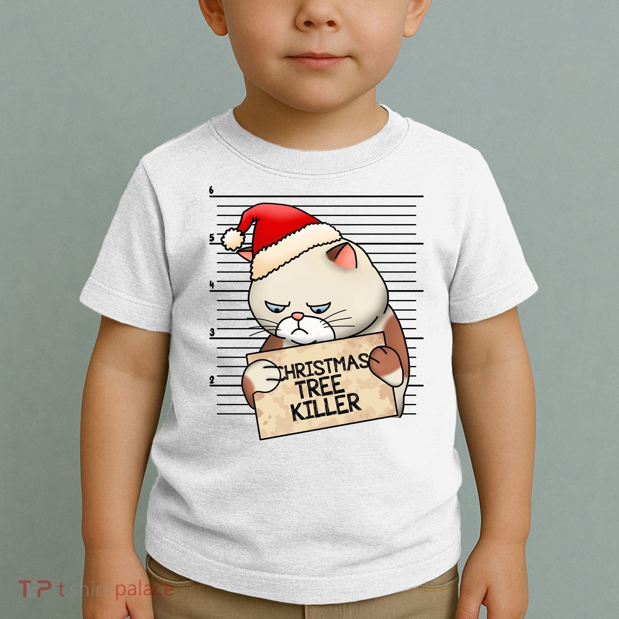 Naughty Christmas Tree Cat Gift Toddler T-Shirt
