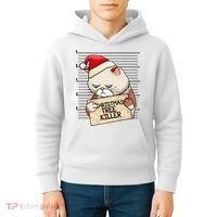 Naughty Christmas Tree Cat Gift Kids Hoodie thumb 4