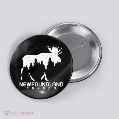 Newfoundland Canada Vintage Pride Souvenir Moose Nature Button