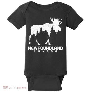 Newfoundland Canada Vintage Pride Souvenir Moose Nature Baby Bodysuit