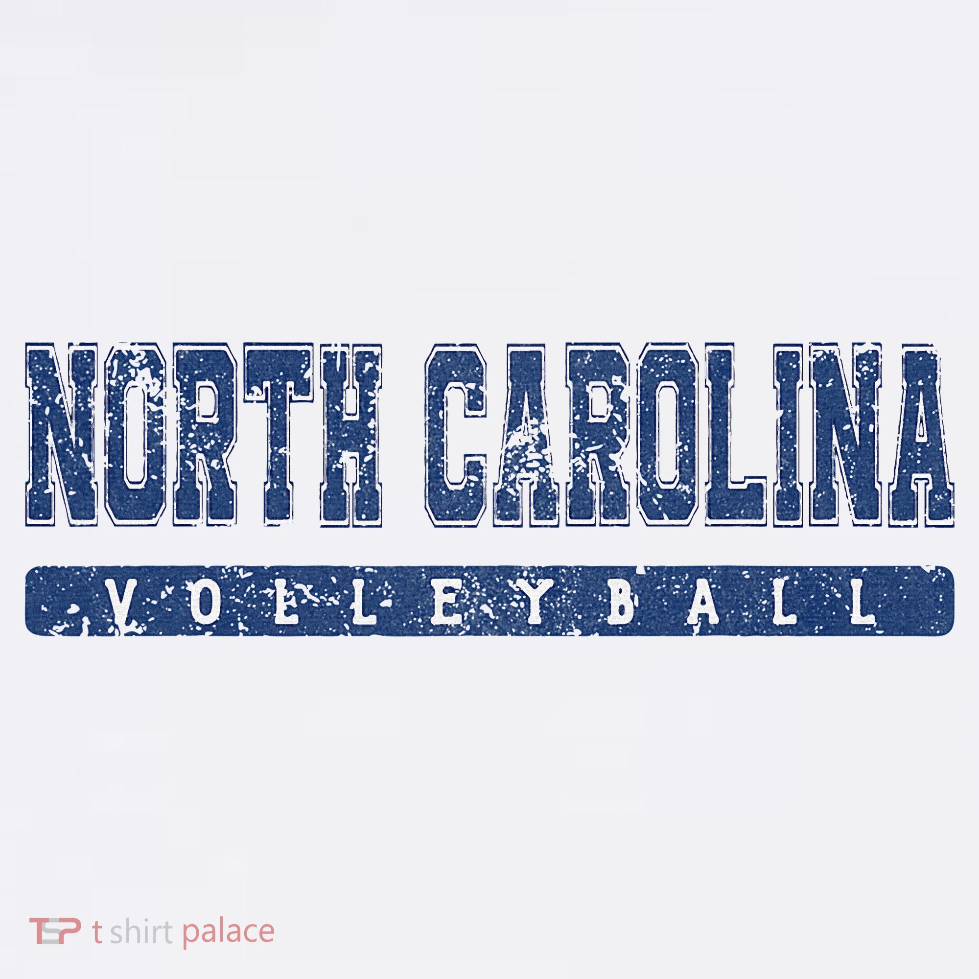 North Carolina Volleyball Blue Vintage Text T-Shirt