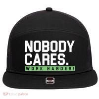 Nobody Cares Work Harder 7 Panel Mesh Trucker Snapback Hat thumb 0
