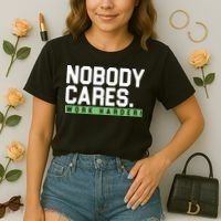 Nobody Cares Work Harder Comfort Colors Boxy T-Shirt thumb 2