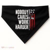 Nobody Cares Work Harder AR15 Owner American Flag USA-Made Doggie Bandana thumb 0