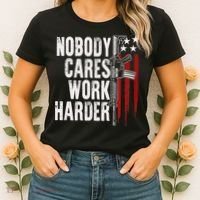 Nobody Cares Work Harder AR15 Owner American Flag Women's T-Shirt thumb 2