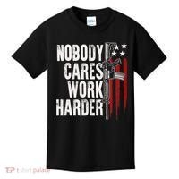 Nobody Cares Work Harder AR15 Owner American Flag Kids T-Shirt thumb 0