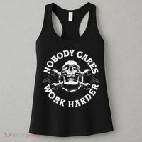 Nobody Cares Work Harder Skull Women's Tank Top thumb 3