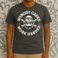 Nobody Cares Work Harder Skull T-Shirt thumb 3