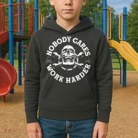 Nobody Cares Work Harder Skull Kids Hoodie thumb 2