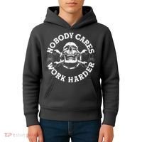 Nobody Cares Work Harder Skull Kids Hoodie thumb 4