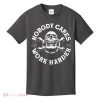 Nobody Cares Work Harder Skull Kids T-Shirt thumb 0