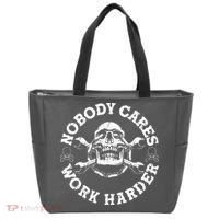 Nobody Cares Work Harder Skull Tote Bag thumb 0