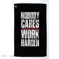 Nobody Cares Work Harder Personal Trainer Golf Towel thumb 0