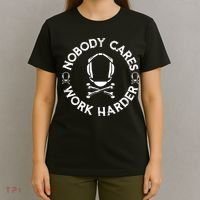 Nobody Cares Work Harder Wrestling Headgear Skull Bones T-Shirt thumb 4