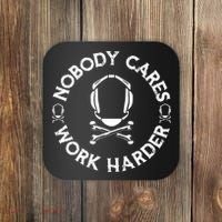 Nobody Cares Work Harder Wrestling Headgear Skull Bones Coaster thumb 0