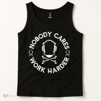 Nobody Cares Work Harder Wrestling Headgear Skull Bones Tank Top thumb 2