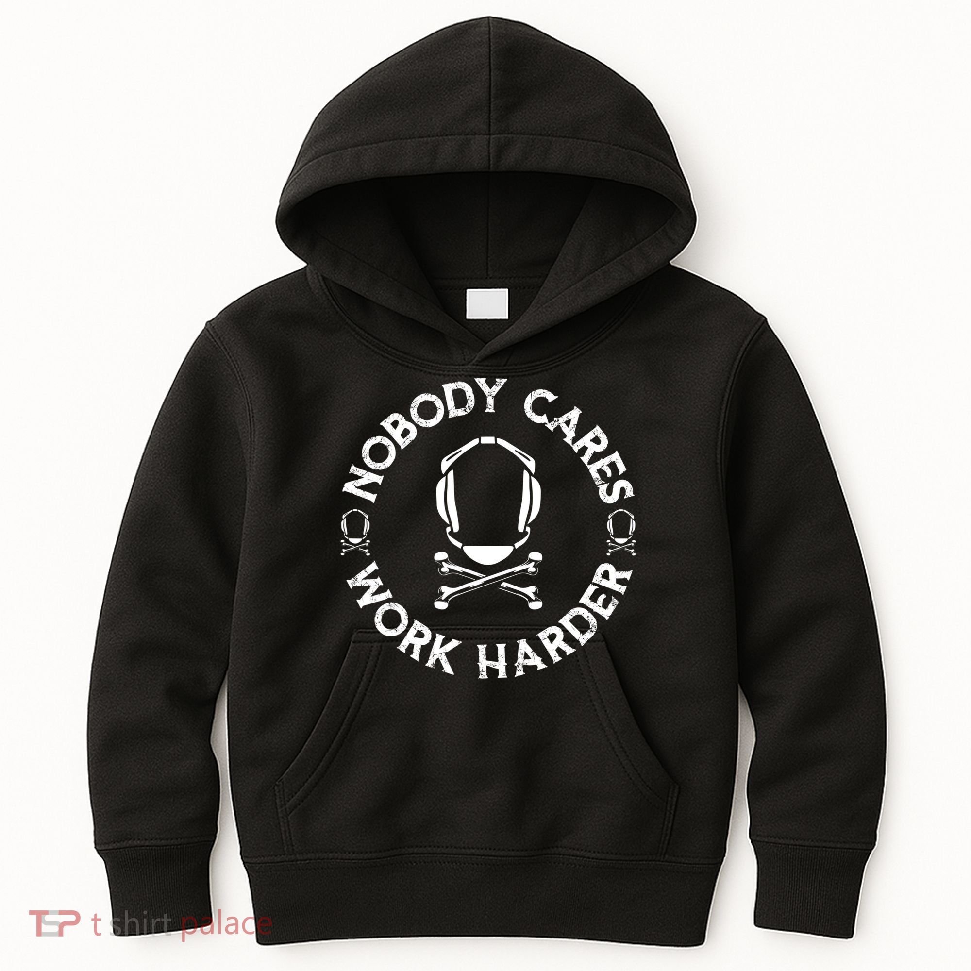 Nobody Cares Work Harder Wrestling Headgear Skull Bones Kids Hoodie