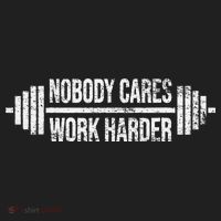 NOBODY CARES WORK HARDER BARBELL WEIGHT TRAINING Beanie thumb 2