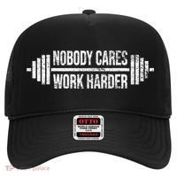 NOBODY CARES WORK HARDER BARBELL WEIGHT TRAINING Hat thumb 0