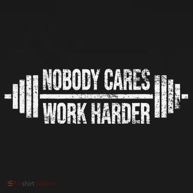 NOBODY CARES WORK HARDER BARBELL WEIGHT TRAINING Tall Hoodie