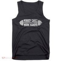 NOBODY CARES WORK HARDER BARBELL WEIGHT TRAINING Tank Top thumb 0