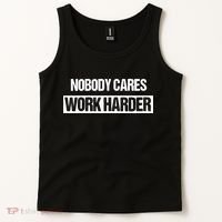 Nobody Cares Work Harder Fitness Workout Gym Gift Tank Top thumb 2