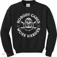 Nobody Cares Work Harder Skull Mechanic Engineer Kids Sweatshirt thumb 0