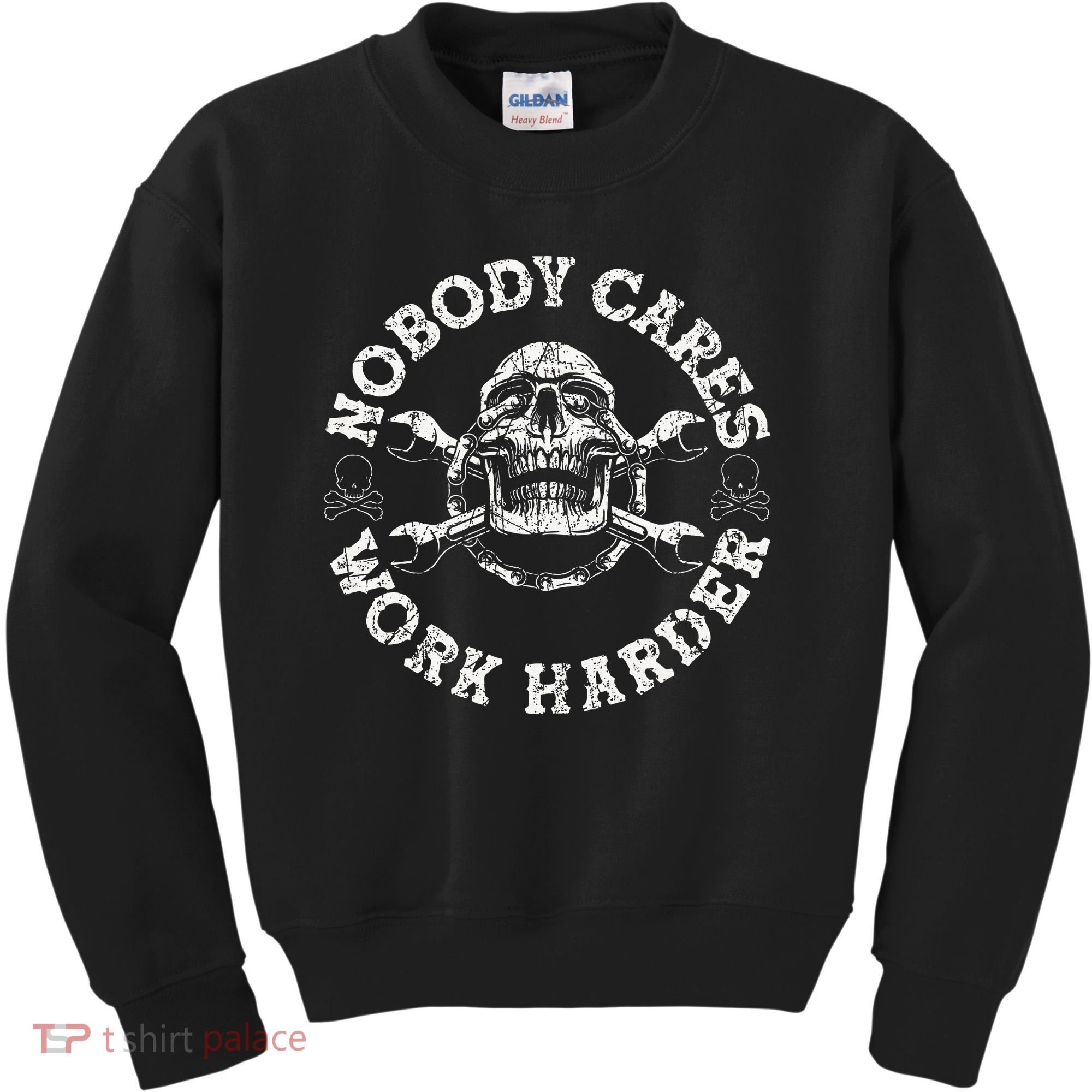Nobody Cares Work Harder Skull Mechanic Engineer Kids Sweatshirt