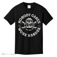 Nobody Cares Work Harder Skull Mechanic Engineer Kids T-Shirt thumb 0