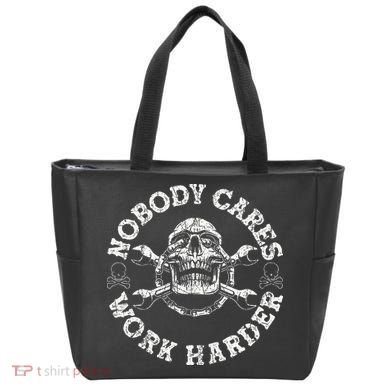 Nobody Cares Work Harder Skull Mechanic Engineer Tote Bag