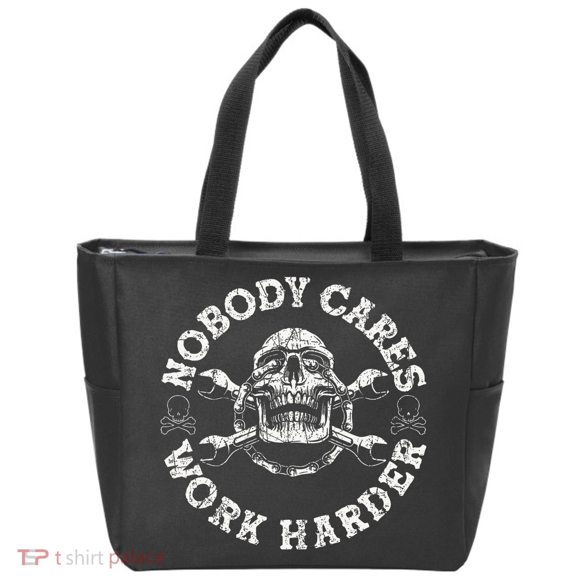 Nobody Cares Work Harder Skull Mechanic Engineer Tote Bag