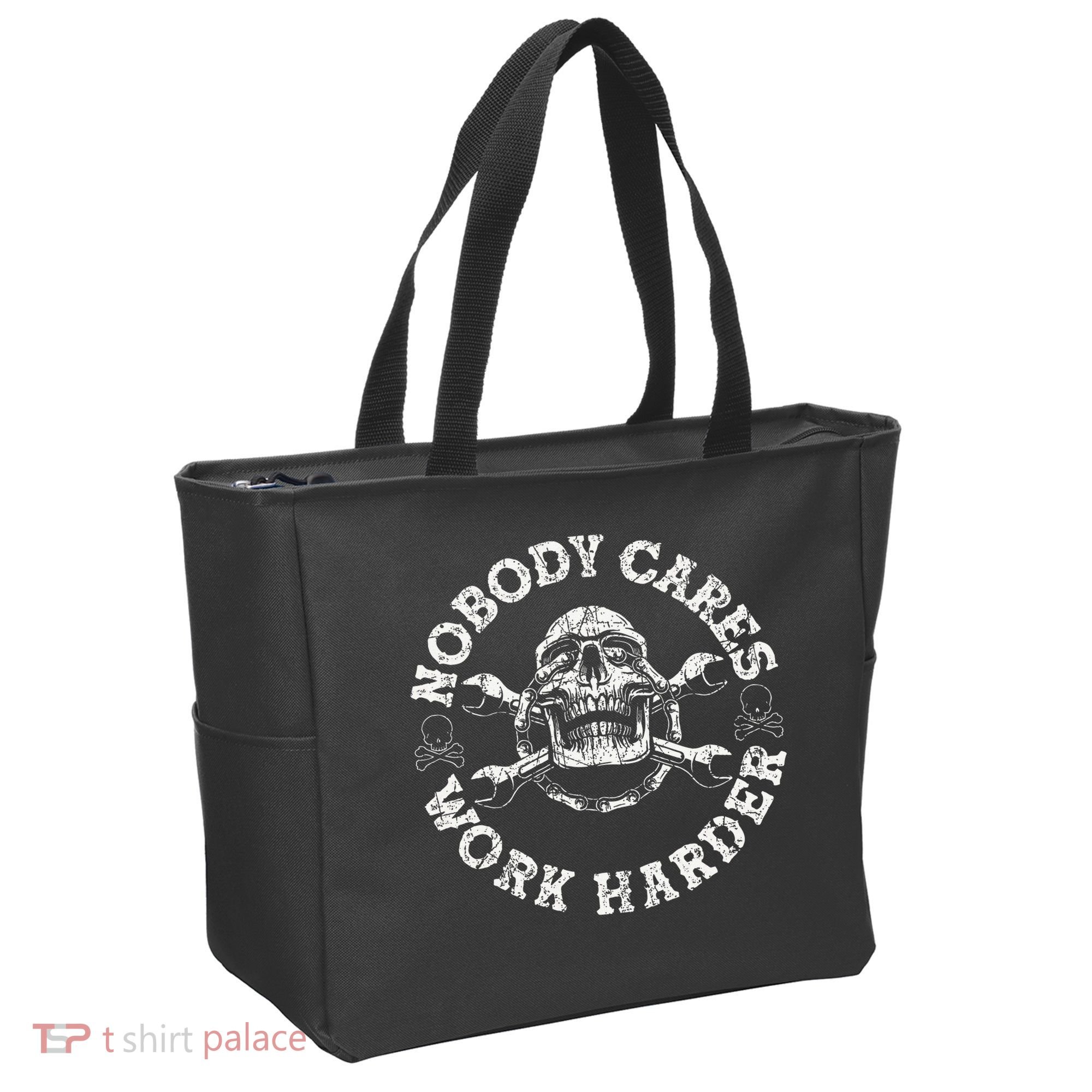 Nobody Cares Work Harder Skull Mechanic Engineer Tote Bag