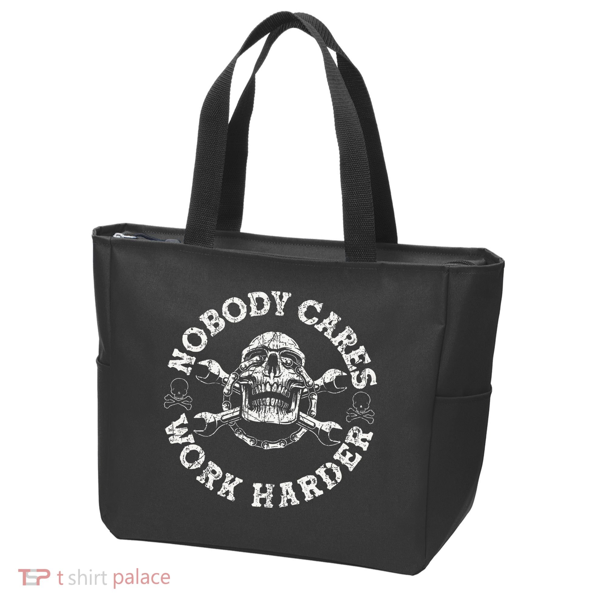 Nobody Cares Work Harder Skull Mechanic Engineer Tote Bag