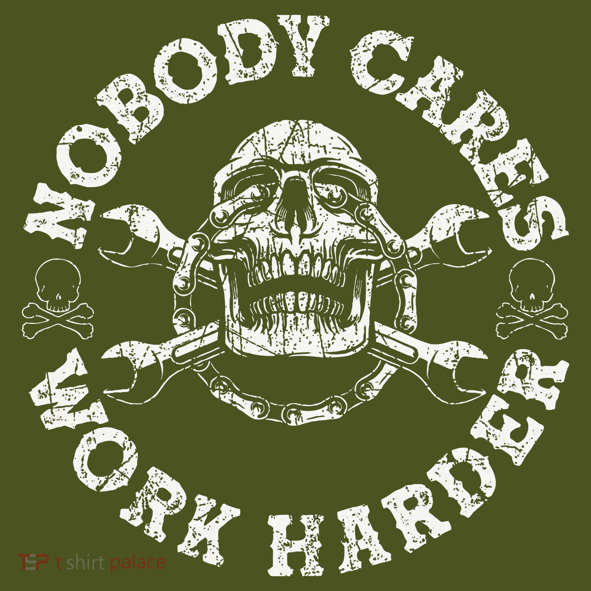Nobody Cares Work Harder Skull Mechanic Engineer The Baniff Cuffed Pom Beanie