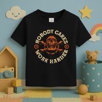 Nobody Cares Work Harder Skull Mechanic Engineer Toddler T-Shirt thumb 3