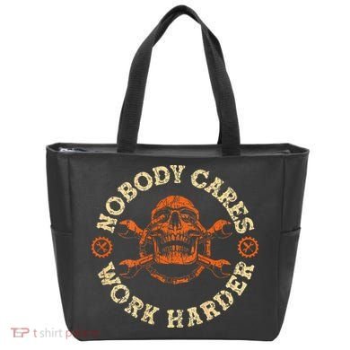 Nobody Cares Work Harder Skull Mechanic Engineer Tote Bag