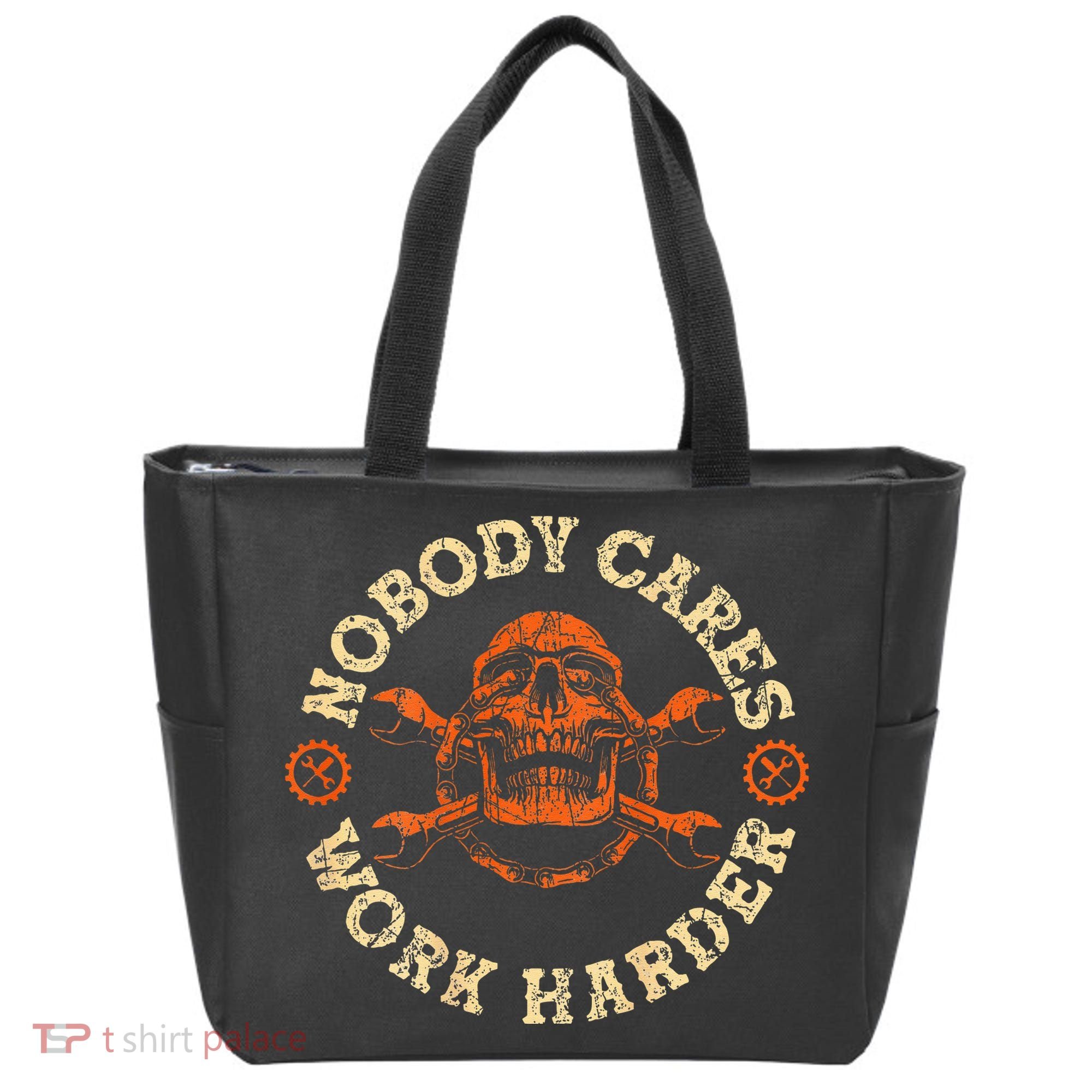 Nobody Cares Work Harder Skull Mechanic Engineer Tote Bag