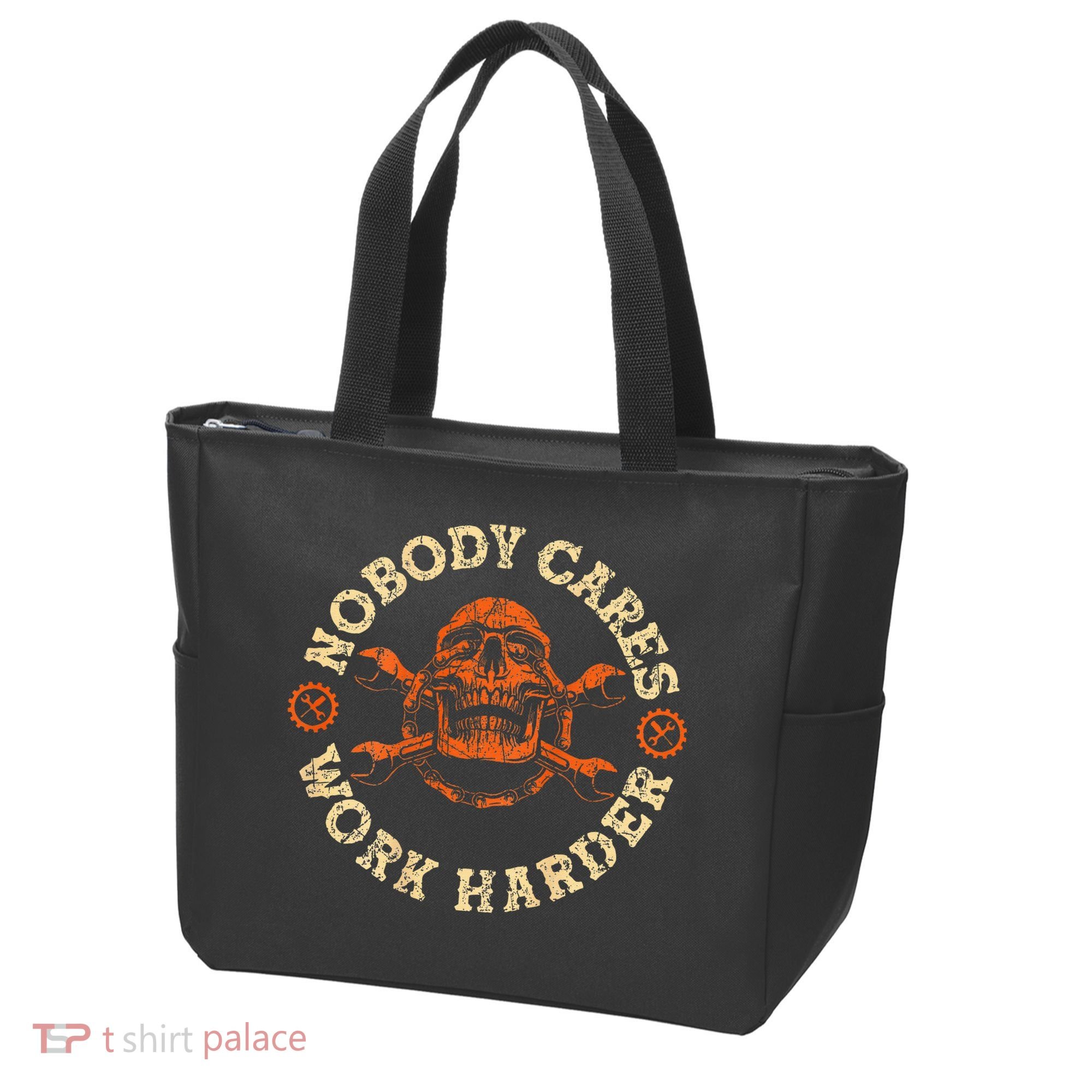 Nobody Cares Work Harder Skull Mechanic Engineer Tote Bag
