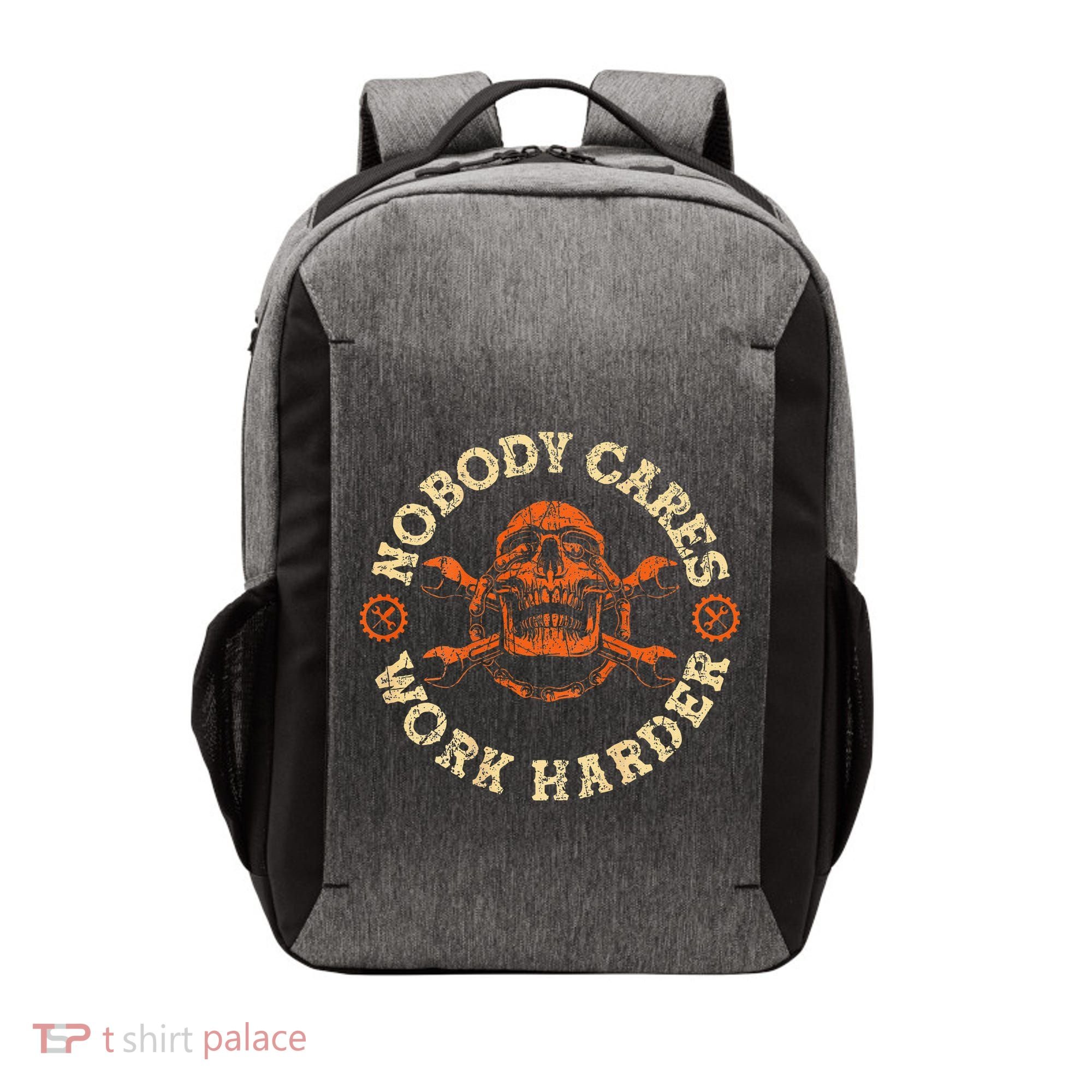 Nobody Cares Work Harder Skull Mechanic Engineer Vector Backpack