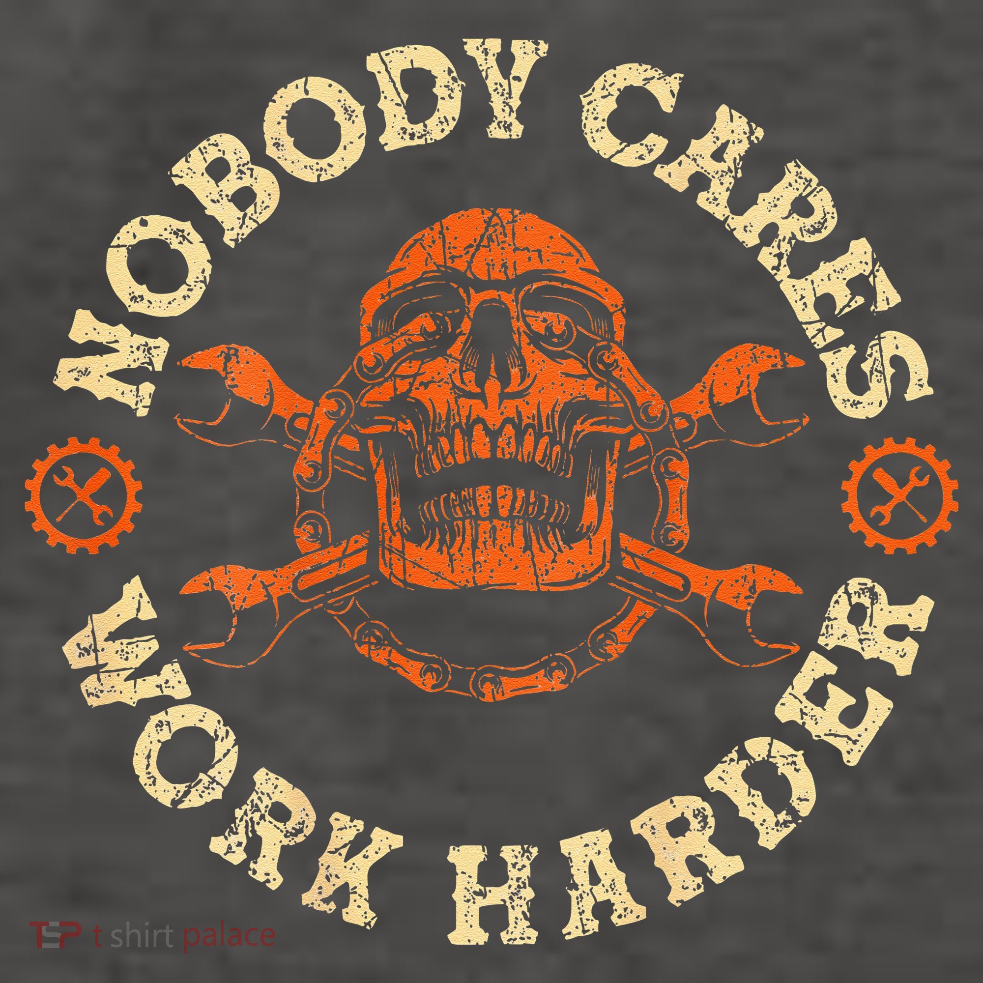 Nobody Cares Work Harder Skull Mechanic Engineer Vector Backpack