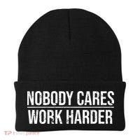 Nobody Cares Work Harder Motivation Quote Beanie thumb 0