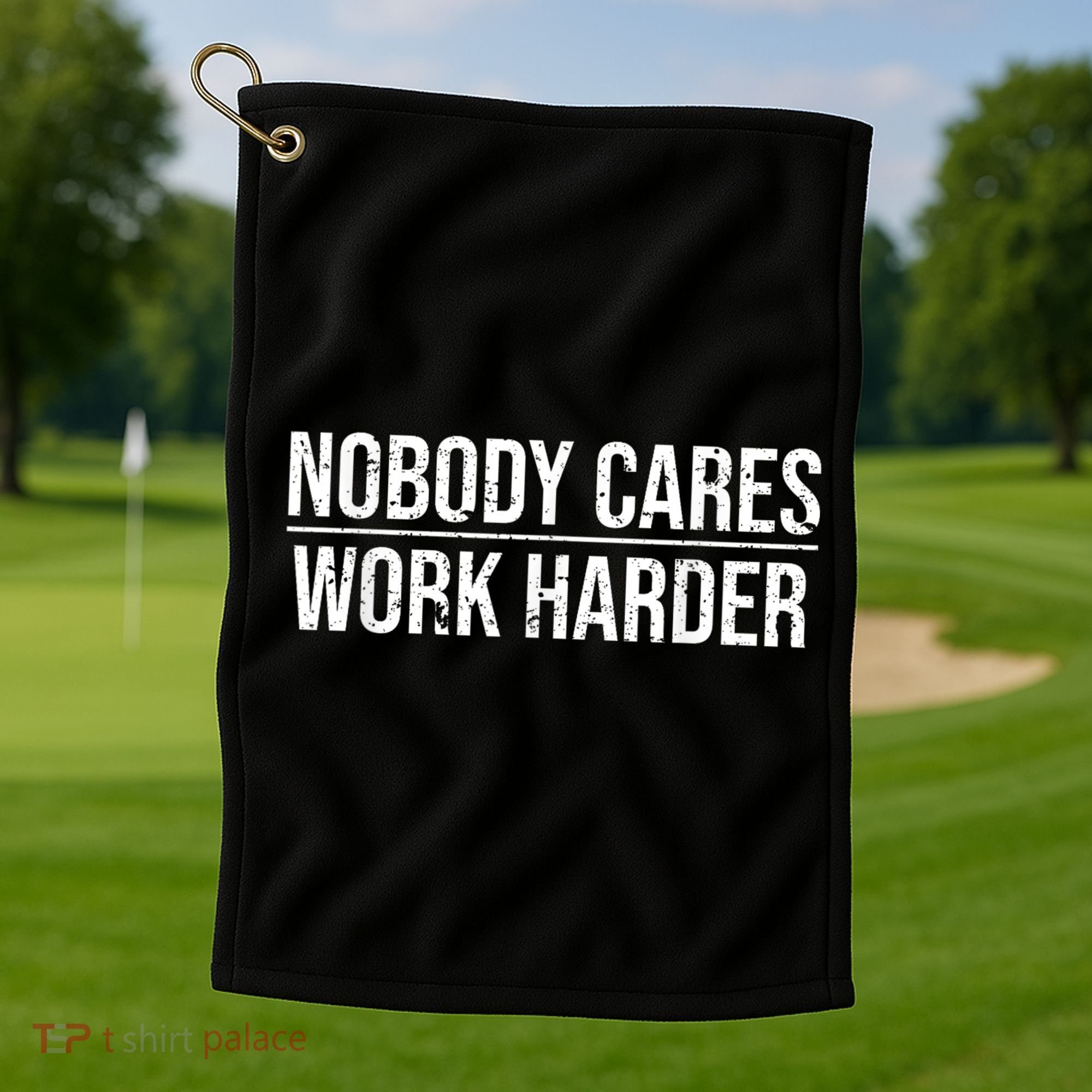 Nobody Cares Work Harder Motivation Quote Golf Towel